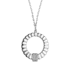 Colier din aur alb cu pietre Cubic Zirconia Incolor