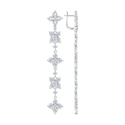 Cercei Suspendați din argint cu Cubic Zirconia Incolor