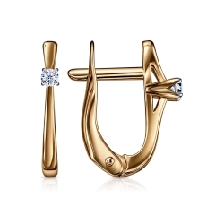 Cercei din aur roșu cu pietre Cubic Zirconia Incolor