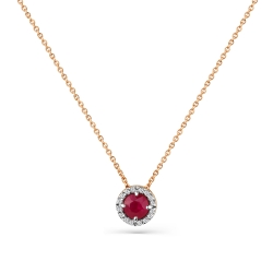 Colier din aur roșu cu pietre Diamant, Rubin