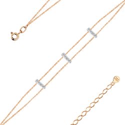 Brățară din aur roșu cu pietre Cubic Zirconia Incolor