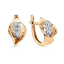 Cercei din aur alb și roșu cu Cubic Zirconia Incolor