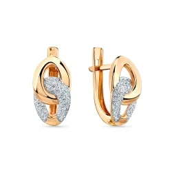 Cercei din aur roșu cu Cubic Zirconia Incolor