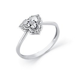 Inel din aur alb cu pietre Cubic Zirconia Incolor
