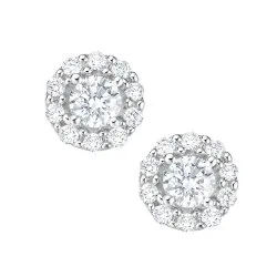 Cercei Pusete din aur alb cu Diamant