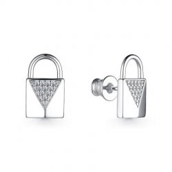 Cercei Pusete din argint  cu pietre Cubic Zirconia Incolor