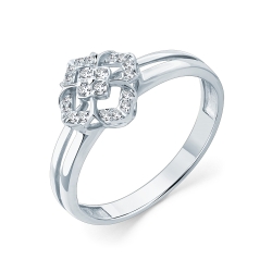 Inel din aur alb cu pietre Diamant