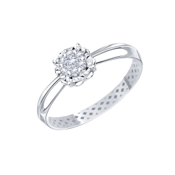 Inel din aur alb cu pietre Diamant