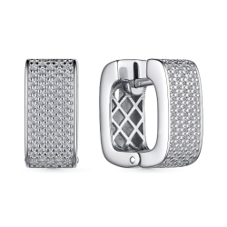 Cercei Creole din argint  cu pietre Cubic Zirconia Incolor