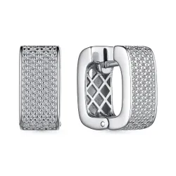 Cercei Creole din argint cu Cubic Zirconia Incolor