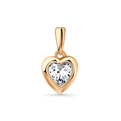 Pandantiv din aur roșu cu pietre Cubic Zirconia Incolor