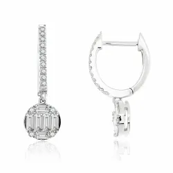 Серьги Длинные из белого золота с камнями Бриллиант