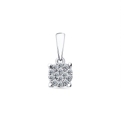 Pandantiv din aur alb cu pietre Diamant