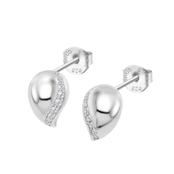 Cercei Pusete din argint  cu pietre Cubic Zirconia Incolor
