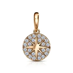 Pandantiv din aur roșu cu Cubic Zirconia Incolor