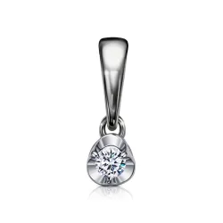 Pandantiv din aur alb cu Cubic Zirconia Incolor
