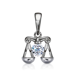 Pandantiv din aur alb cu Cubic Zirconia Incolor