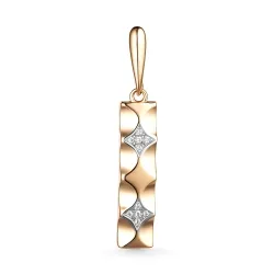 Pandantiv din aur roșu cu Cubic Zirconia Incolor