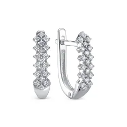 Cercei din aur alb cu Diamant