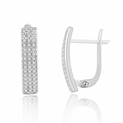 Cercei din aur alb cu pietre Diamant