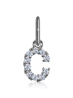 Подвеска из белого золота с камнями Фианит