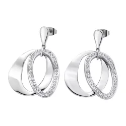 Cercei Pusete din oțel cu Cubic Zirconia Incolor