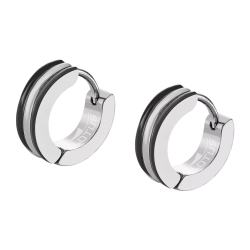 Серьги мужские из стали без камней