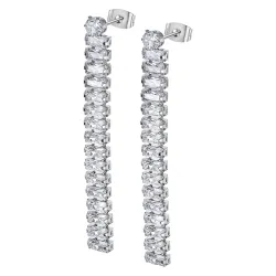 Cercei Pusete din oțel cu Cubic Zirconia Incolor