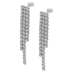 Cercei Pusete din oțel cu Cubic Zirconia Incolor