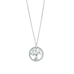 Colier din argint  cu pietre Cubic Zirconia Verde