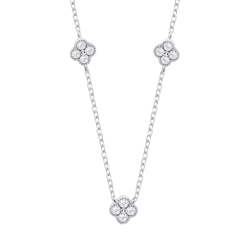 Colier din argint  cu pietre Cubic Zirconia Incolor