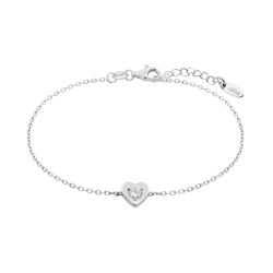 Браслет Love из серебра с камнями Фианит Бесцветный