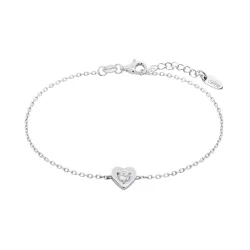 Браслет Love из серебра с камнями Фианит Бесцветный