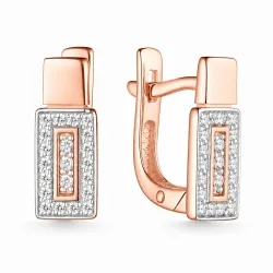 Cercei din aur roșu cu Cubic Zirconia Incolor