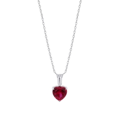 Colier din argint cu Cubic Zirconia Incolor, Cubic Zirconia Rosu