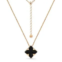 Colier din aur roșu cu Cubic Zirconia Negru