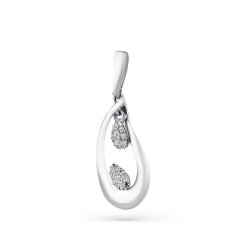 Pandantiv din aur alb cu pietre Cubic Zirconia Incolor