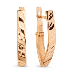 Серьги из красного золота без камней