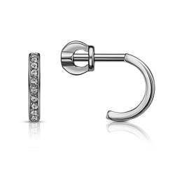 Cercei Pusete din argint  cu pietre Cubic Zirconia Incolor