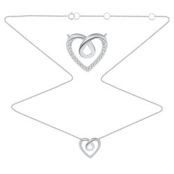 Colier din aur alb cu pietre Diamant