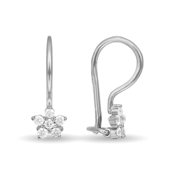 Cercei p-u copii din argint  cu pietre Cubic Zirconia Incolor