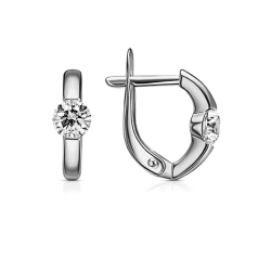 Серьги из серебра с камнями Фианит