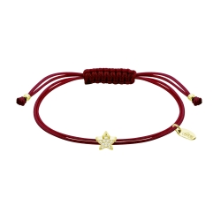 Brățară Stea din argint placat cu aur  cu pietre Cubic Zirconia Incolor, Textil