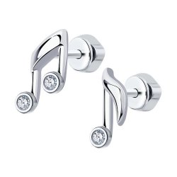 Cercei Pusete din argint  cu pietre Cubic Zirconia Incolor