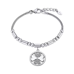 Brățara din oțel cu Cubic Zirconia Incolor