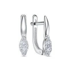 Серьги из белого золота с камнями Бриллиант