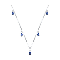 Colier din argint cu Cubic Zirconia Albastru Safir