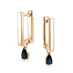 Cercei Suspendați din aur roșu cu pietre Safir