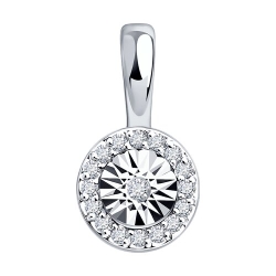 Подвеска из белого золота с камнями Бриллиант