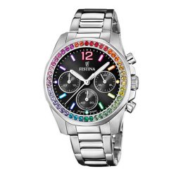 Часы FESTINA с камнями Swarovski разноцветные\n